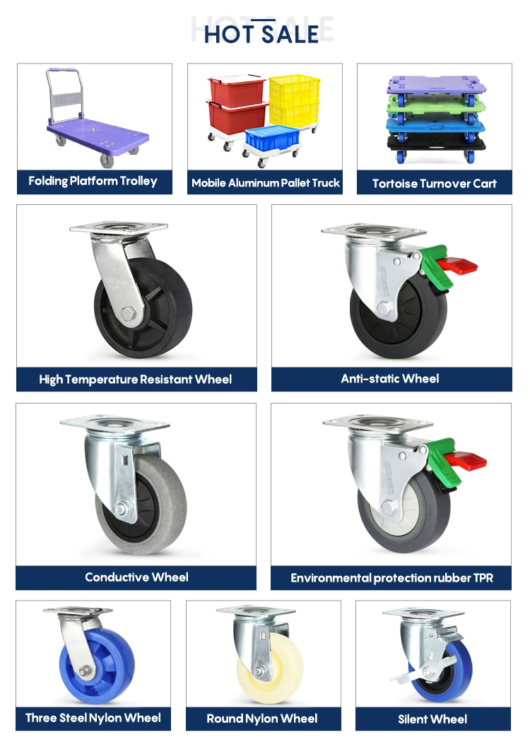 Low Profile Heavy Duty Rubber Caster Wheel